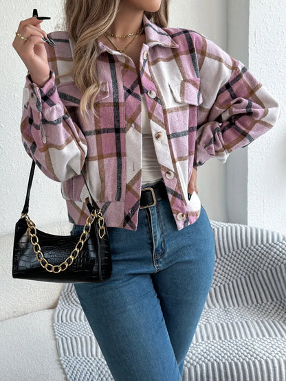 Esmeralda | Chaqueta Cuadros Clásica - Terracota