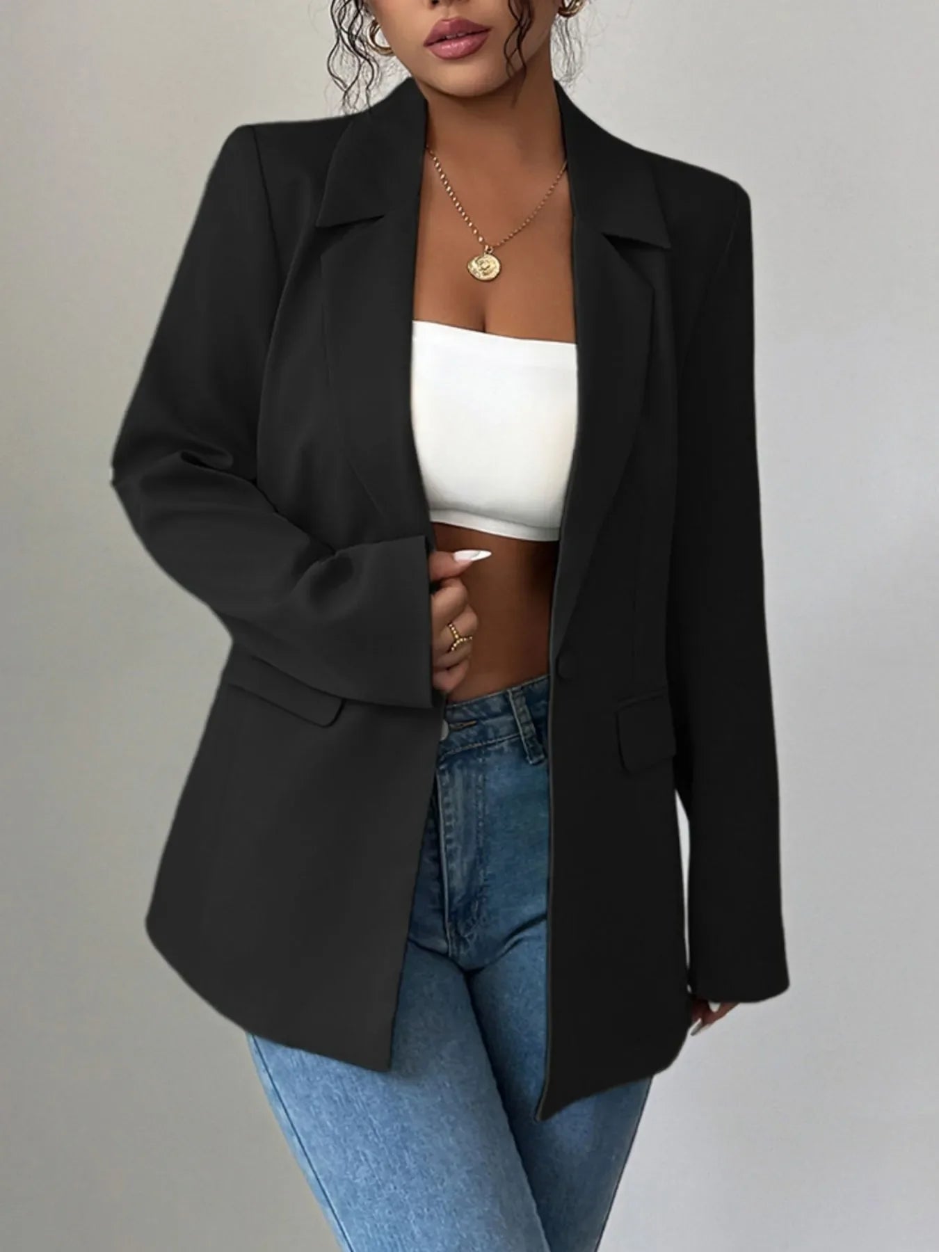 Eliza | Blazer Un Botón Cuello Solapa Premium