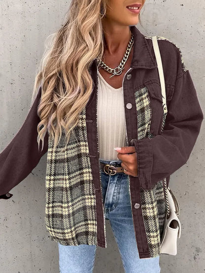 Renata | Chaqueta Cuadros Clásica - Café