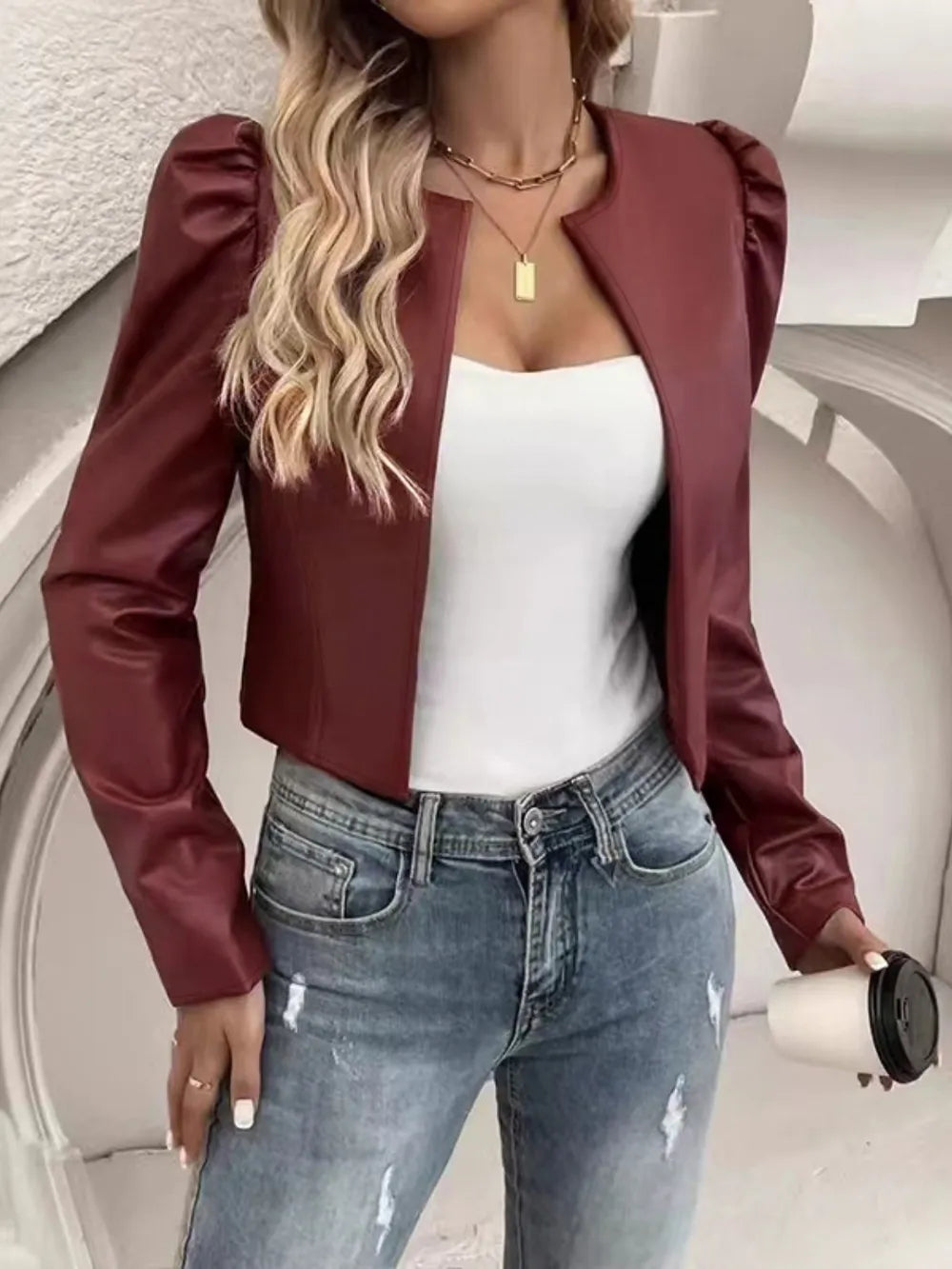 Iris | Chaqueta Estilo Premium - Borgoña