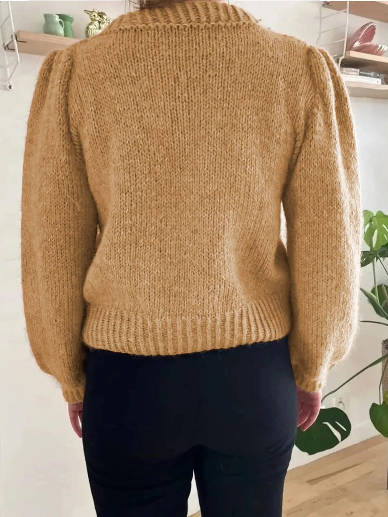 Engracia | Suéter Tejido Texturizado Cuello Redondo Manga Larga