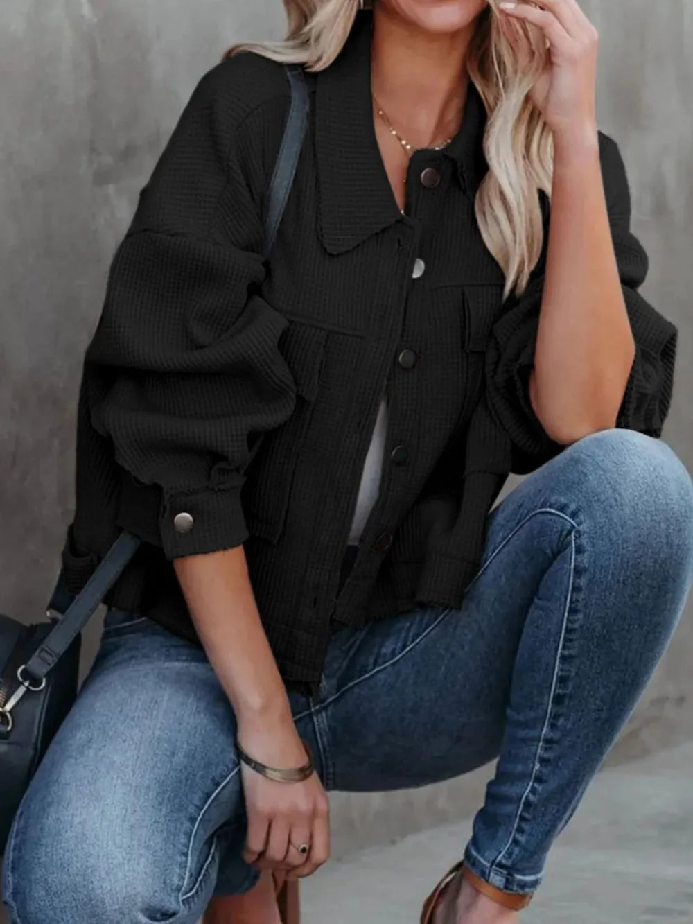Carmen | Chaqueta Botonera Chic - Negro