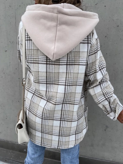 Paulina | Chaqueta Cuadros Clásica - Camello