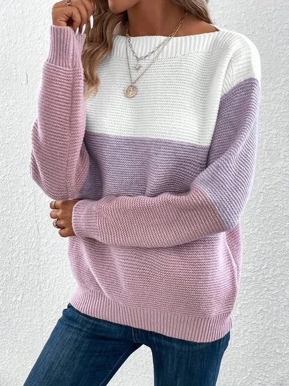 Amelie | Suéter Bicolor Cuello Barco