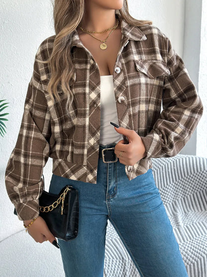 Esmeralda | Chaqueta Cuadros Clásica - Taupe