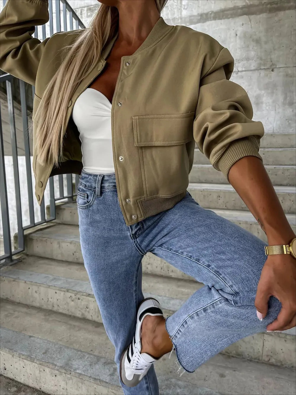 Ximena | Chaqueta Hombro Caído - Beige