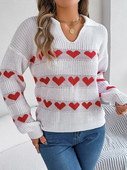 Ayasha | Suéter Heart Johnny Collar Manga Larga