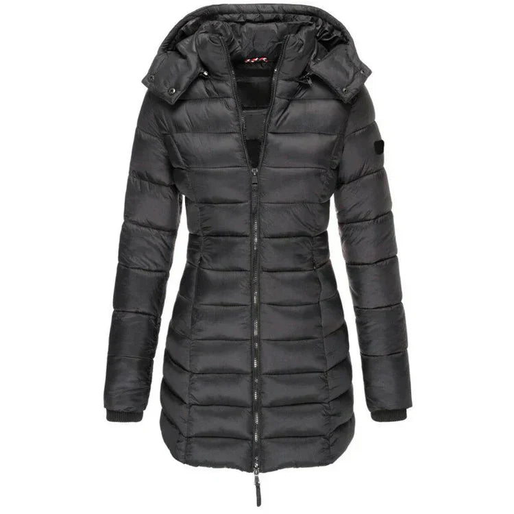 Noir | Parka Larga Negra con Capucha