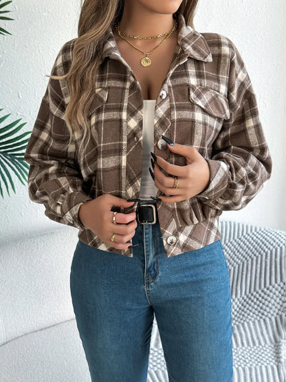 Esmeralda | Chaqueta Cuadros Clásica - Terracota