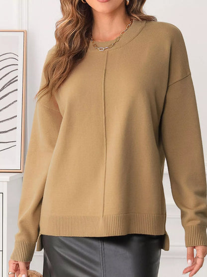 Amada | Suéter Center Seam Hombros Caídos Pullover Solid