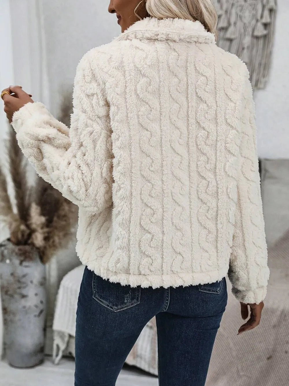 Adriana | Chaqueta Cuello Estructurado - Crema