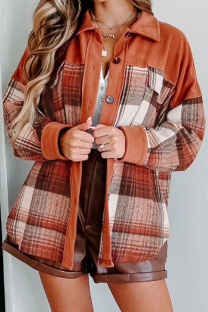 Aurora | Chaqueta Cuadros Clásica - Terracota
