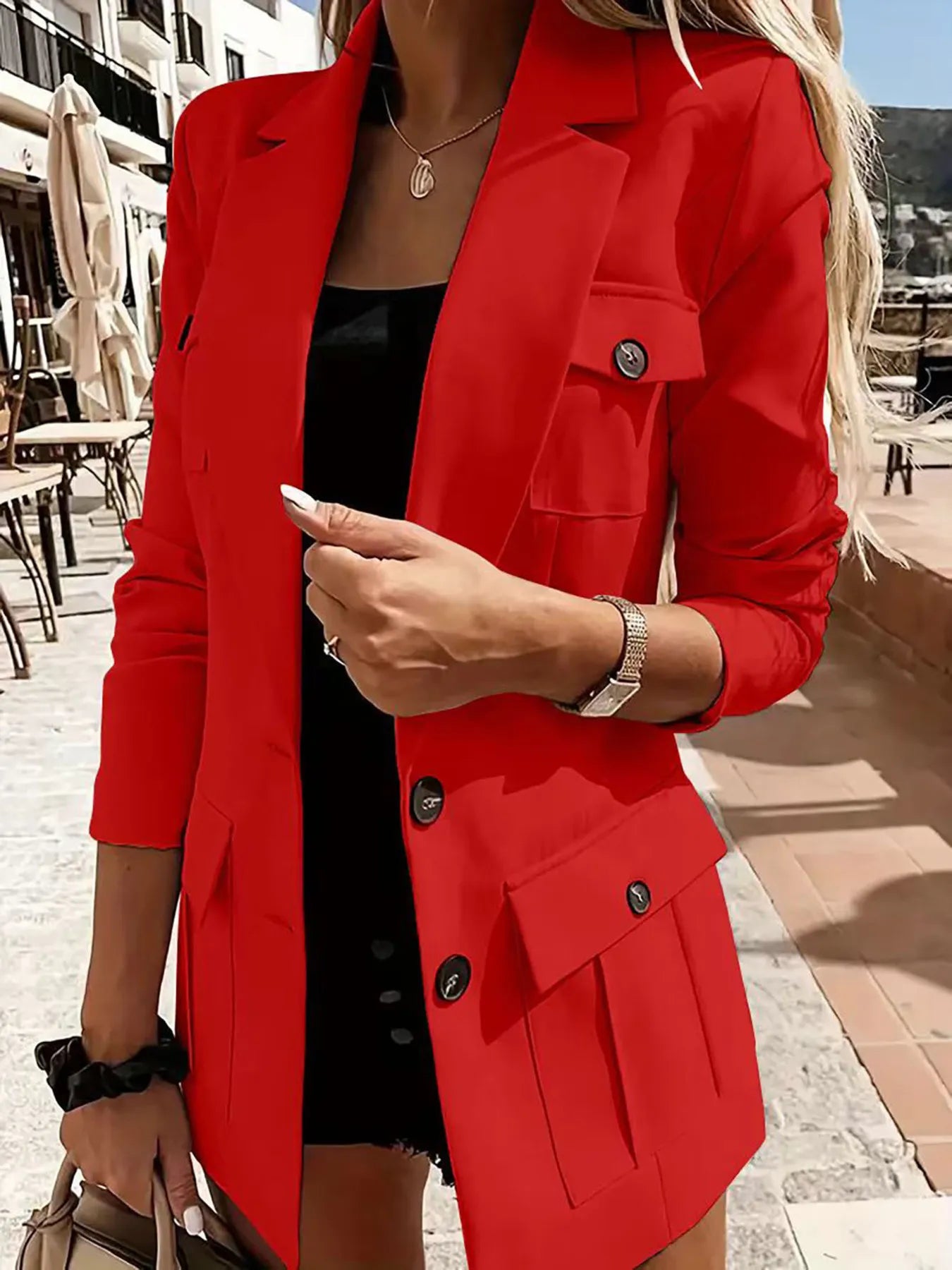 Dafne | Blazer Manga Larga Cuello Solapa