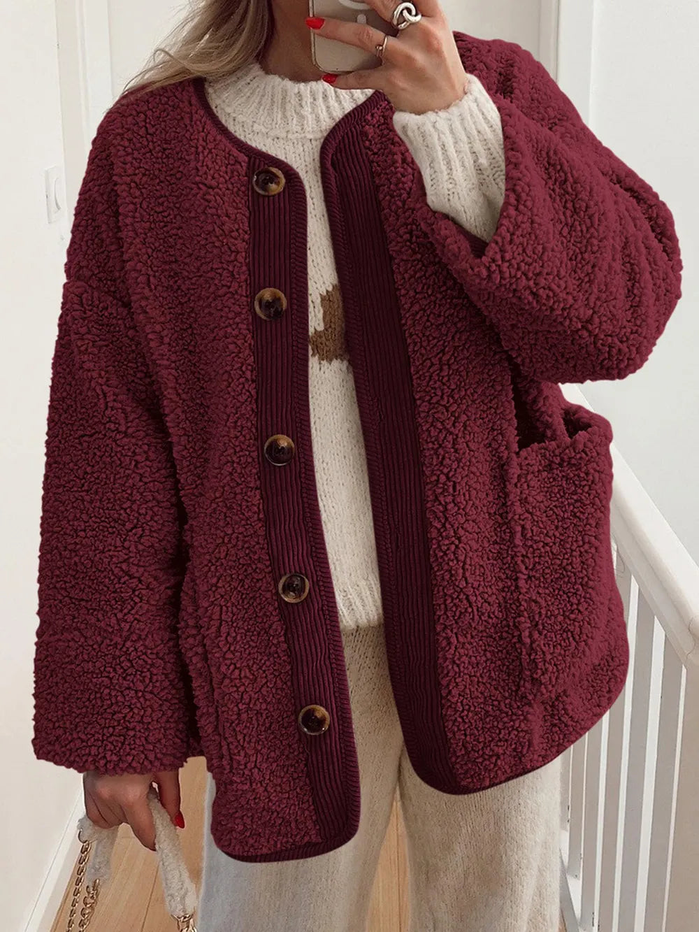 Regina | Chaqueta Sherpa Suave - Crema