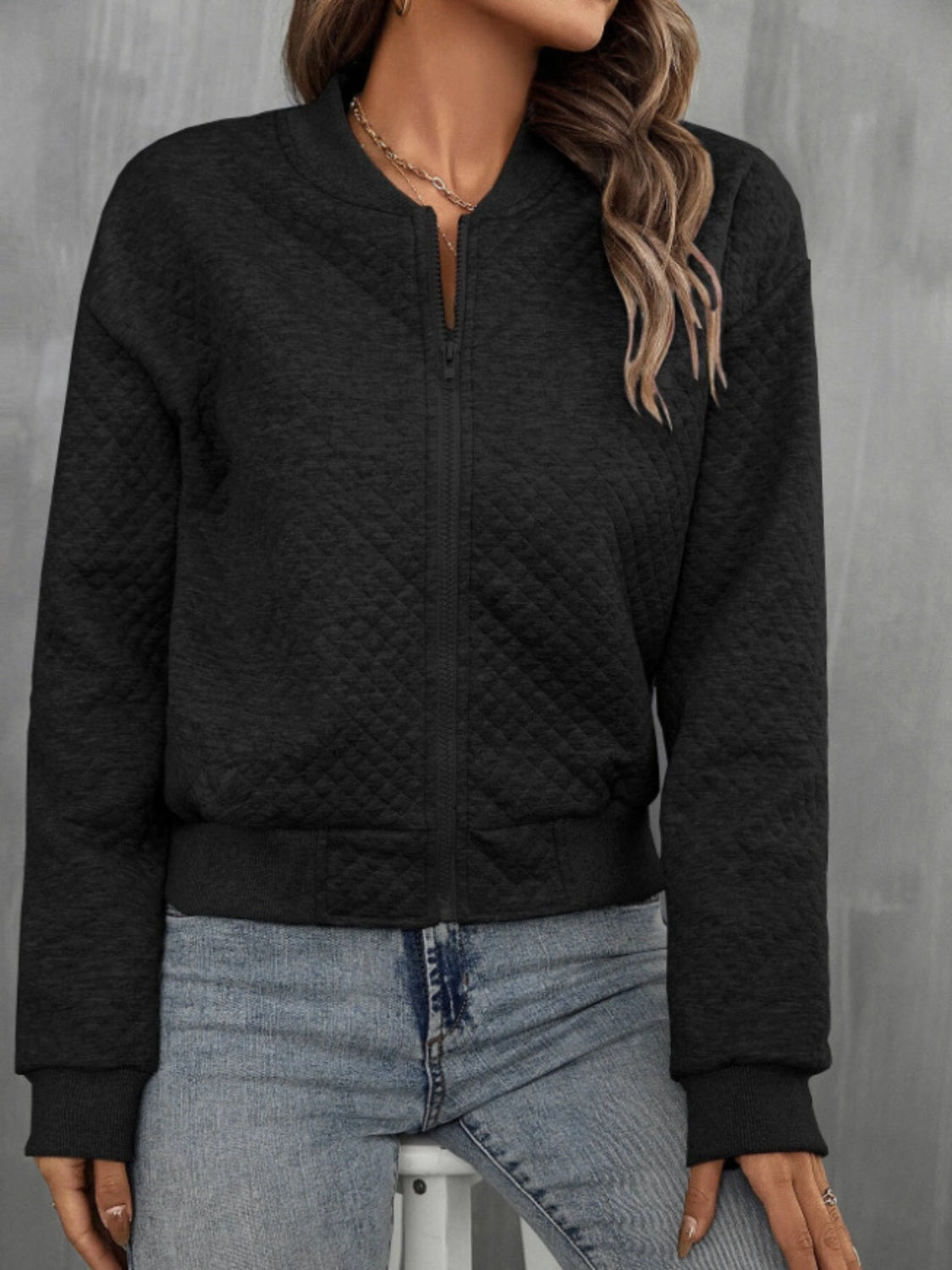 Abril | Chaqueta Polar Zip - Negro