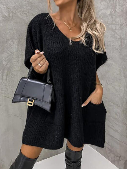 Fanny | Suéter Escote V Manga Corta With Pockets
