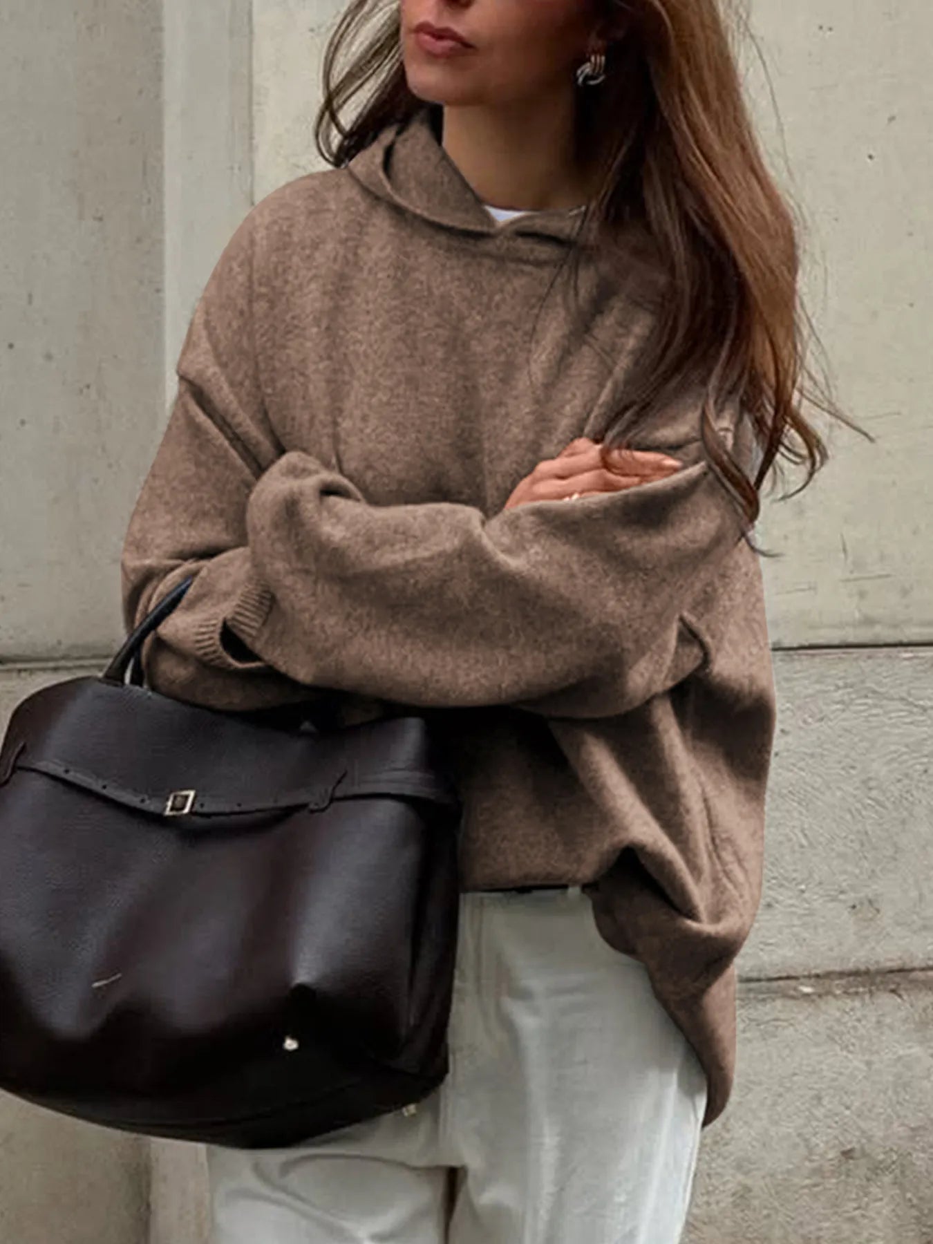 Clea | Suéter Oversize Manga Larga Con Capucha