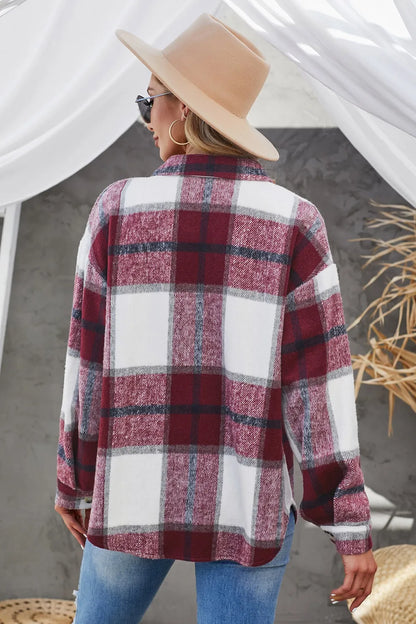Constanza | Chaqueta Cuadros Clásica - Rosado Polvoso