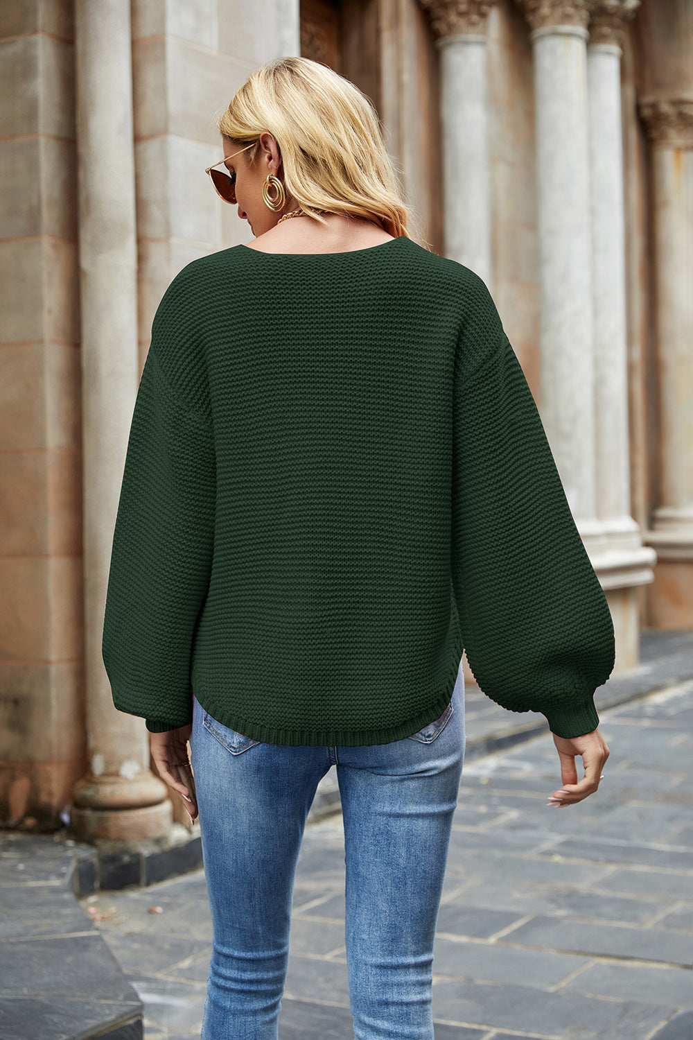 Delphine | Suéter Cuello Redondo Manga Linterna