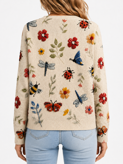Encantado | Suéter Floral Tejido