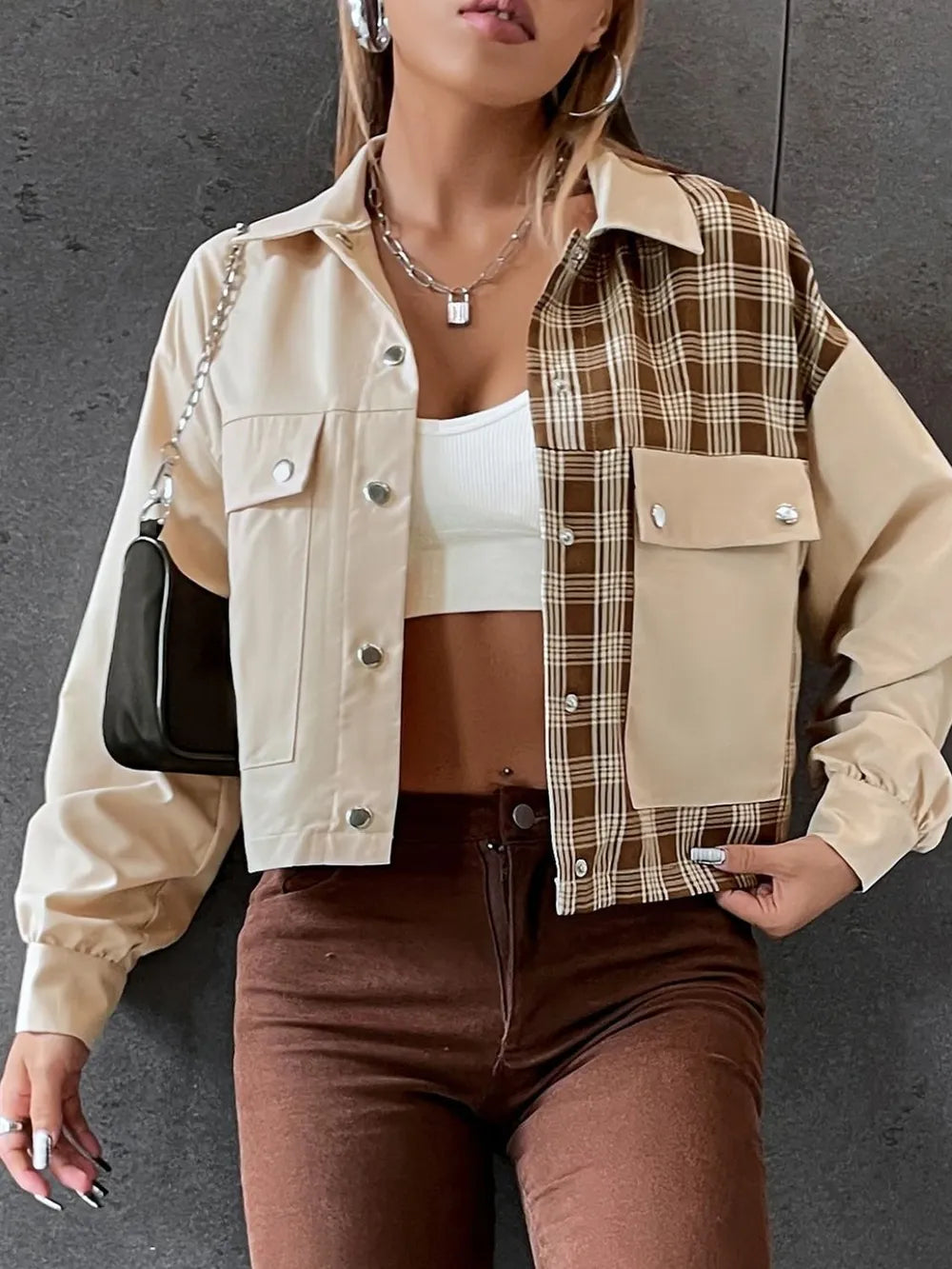Alondra | Chaqueta Tartán Elegante - Beige