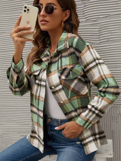 Azul | Chaqueta Tartán Elegante - Verde