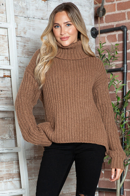 Erica | Suéter Cuello Alto Hombros Caídos Pullover