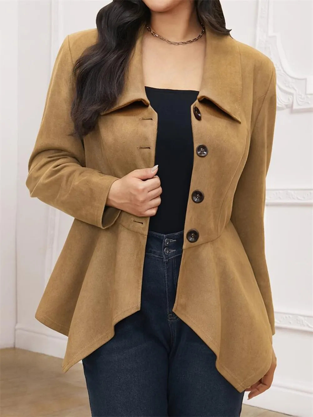 Soledad | Chaqueta Cuello Estructurado - Camello
