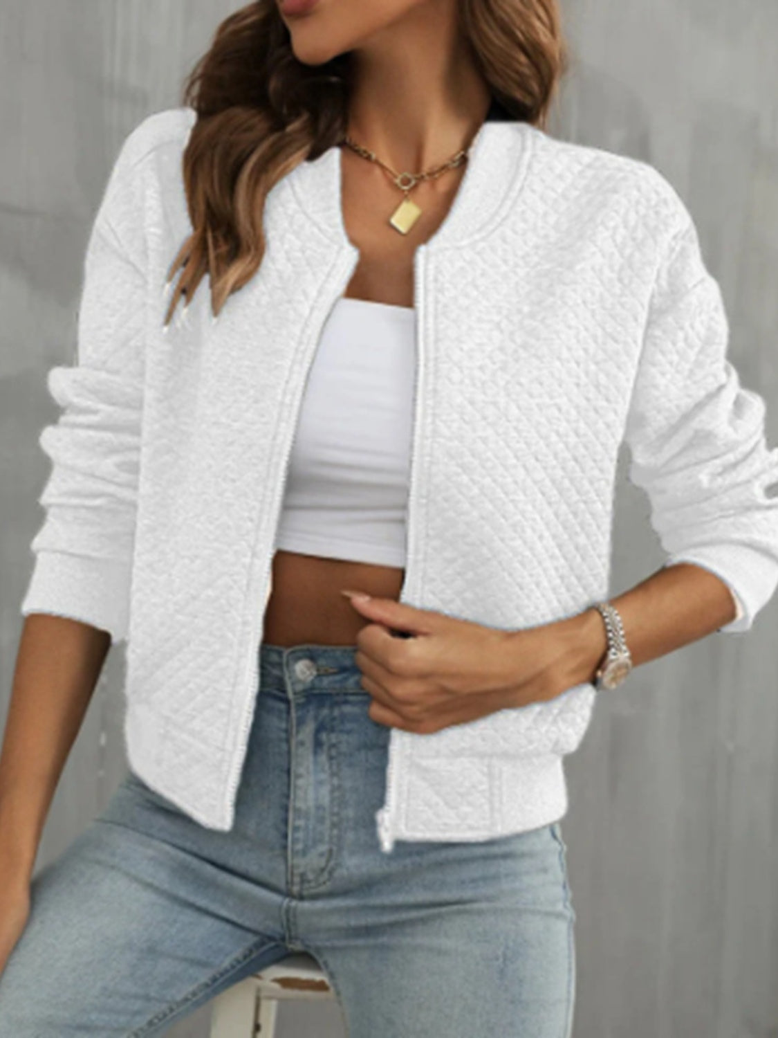 Abril | Chaqueta Polar Zip - Negro