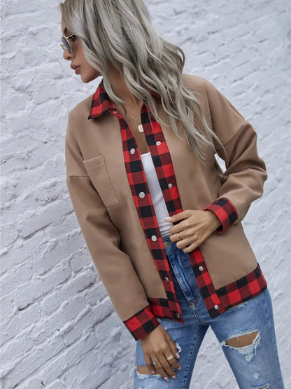 Beatriz | Chaqueta Tartán Elegante - Taupe