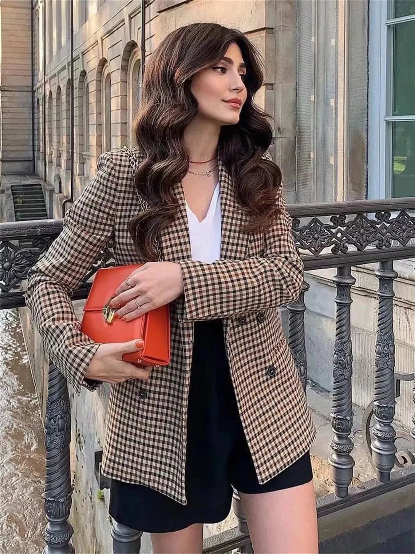 Gema | Blazer Cuadros Manga Larga