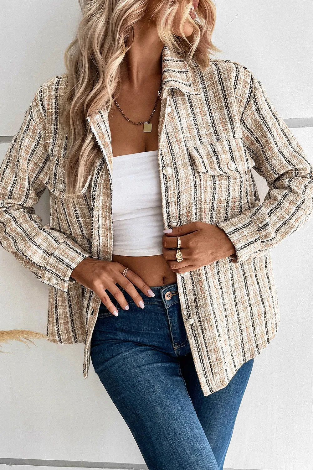 Valeria | Chaqueta con Bolsillos - Tostado