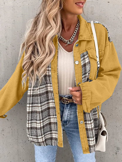 Renata | Chaqueta Cuadros Clásica - Chartreuse