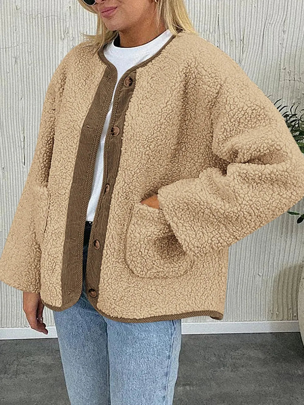 Regina | Chaqueta Sherpa Suave - Crema