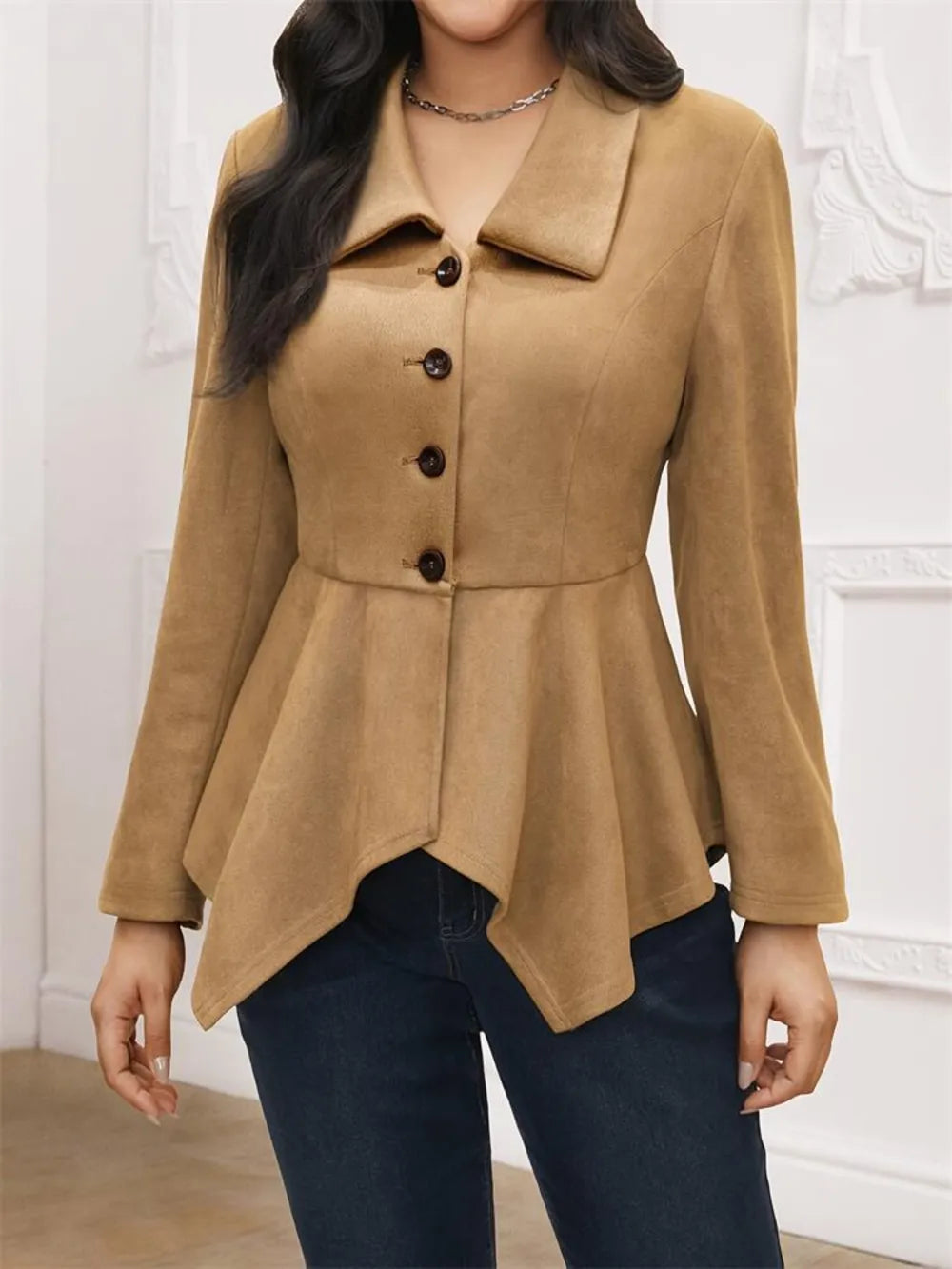 Soledad | Chaqueta Cuello Estructurado - Camello