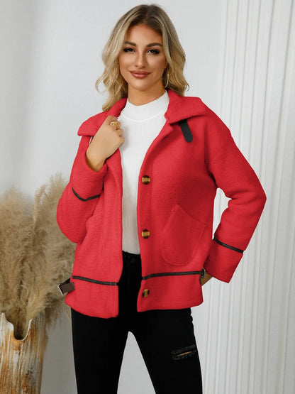 Rebeca | Chaqueta con Bolsillos - Deep Rojo