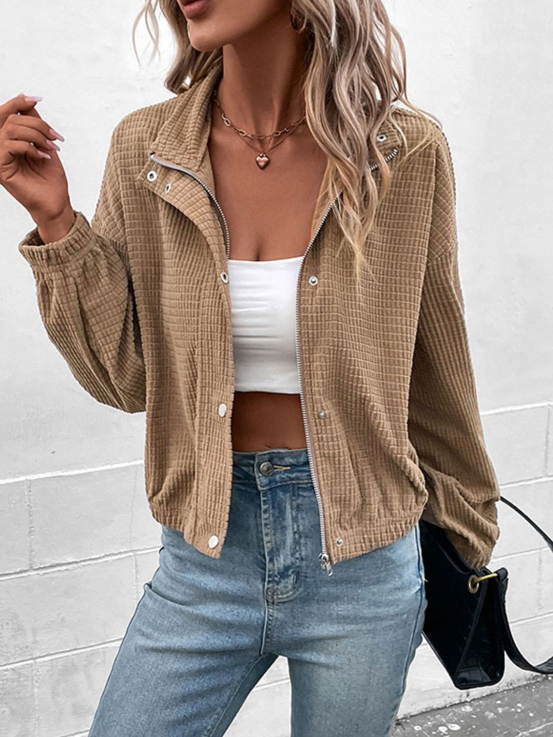 Martha | Chaqueta Hombro Caído - Khaki