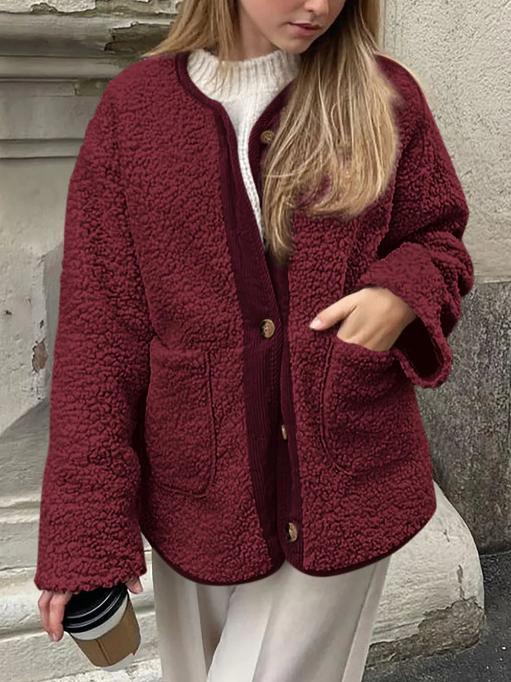 Regina | Chaqueta Sherpa Suave - Crema