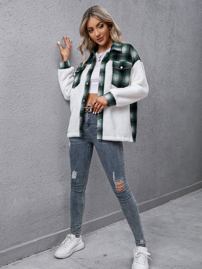 Lourdes | Chaqueta Cuadros Clásica - Verde