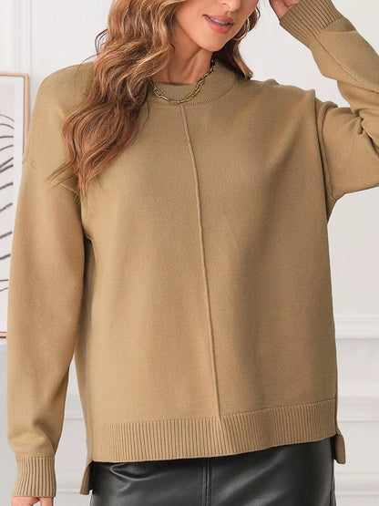 Amada | Suéter Center Seam Hombros Caídos Pullover Solid
