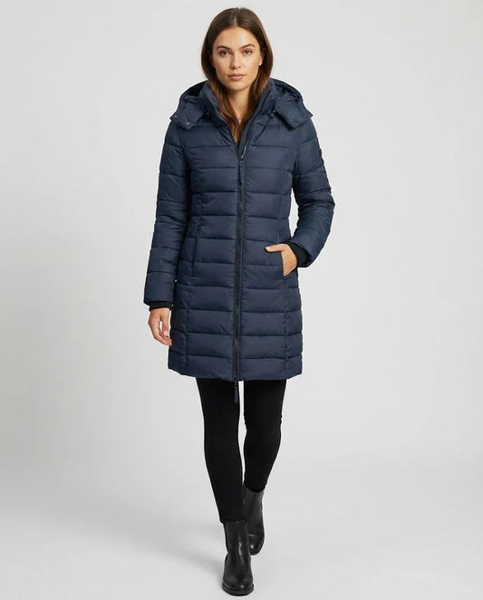 Noir | Parka Larga Negra con Capucha